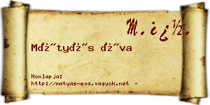 Mátyás Éva névjegykártya