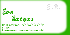 eva matyas business card